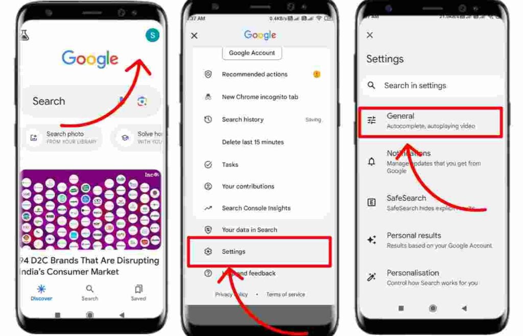 how to turn off google discover